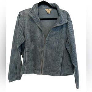 Woolrich SzXL Petite (Style 2090 Peacock)Full Zip Teddy/Velour/ Cord Blue Jacket